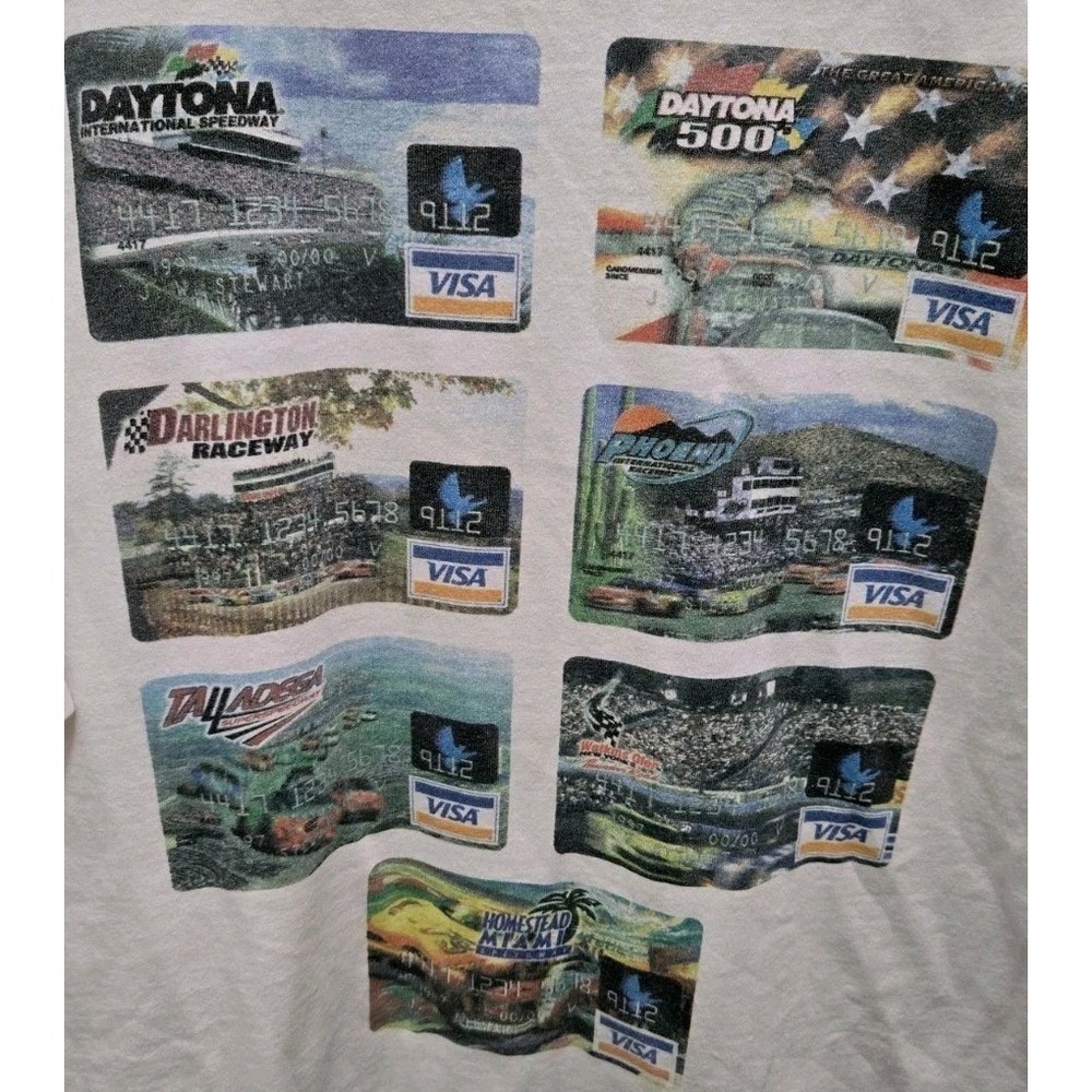 Vintage NASCAR First USA Bank One Visa Credit Card Promo T Shirt Delta Pro XL